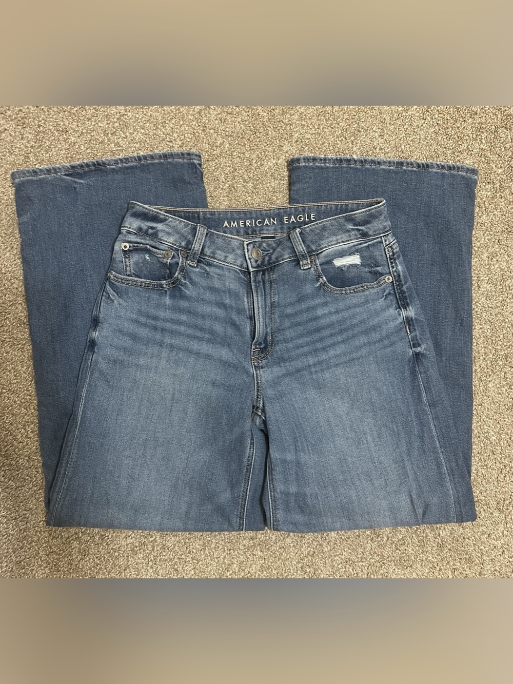 American Eagle Low-Rise Baggy Wide Leg Jeans Size 0 Short